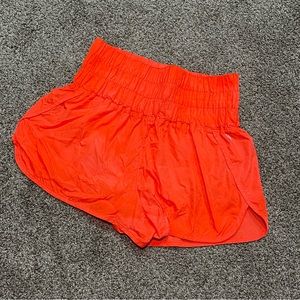 Free People the Way Home Shorts- Neon Coral